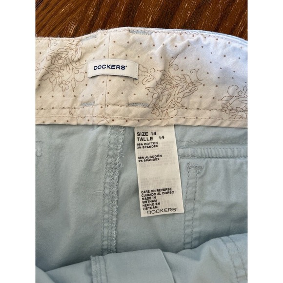 Dockers women's Capri pants light blue drawstring Size 14 - Picture 6 of 9